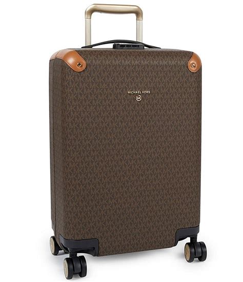 michael kors acorn vs luggage color|Michael Kors brown suitcase.